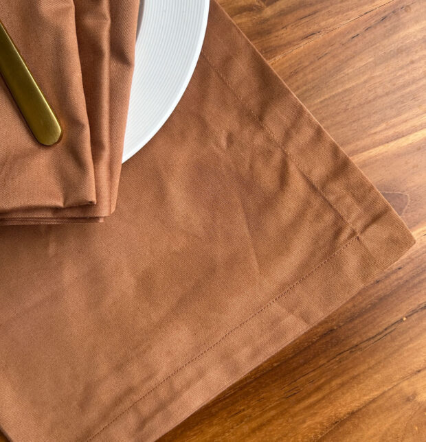 Solid Cotton Table Napkins Brown - Set of 6