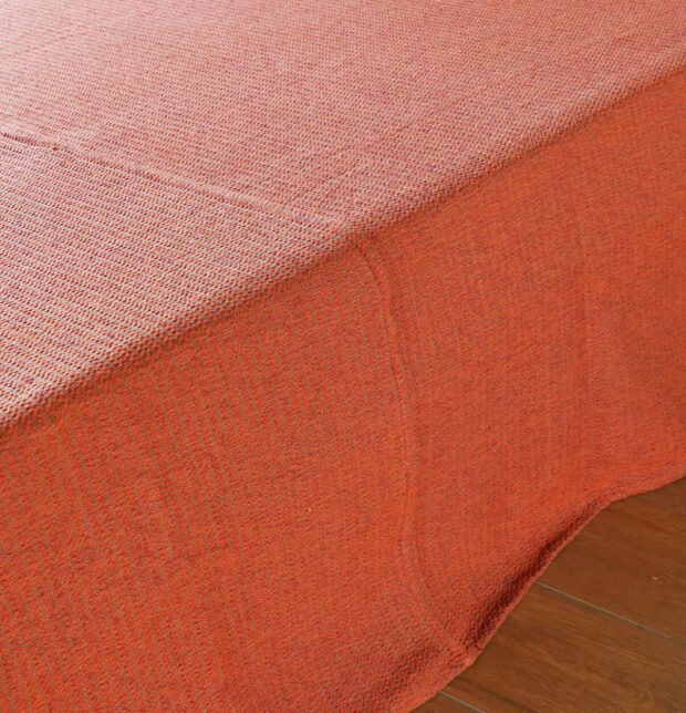 Handwoven Cotton Bed Cover Ginger Orange