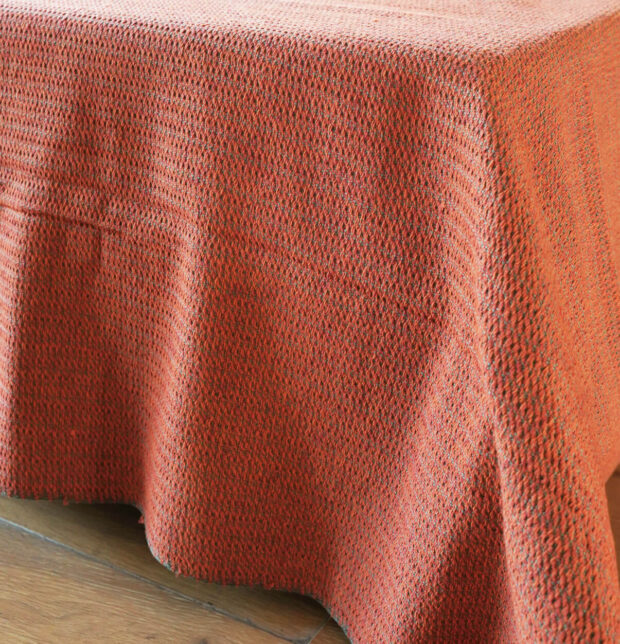 Handwoven Cotton Bed Cover Ginger Orange