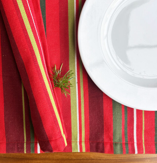 Classic Red Stripes Cotton Table mats - Set of 6