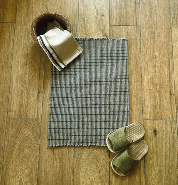 Handwoven Cotton Floor mat Stone Grey