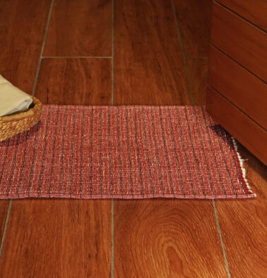 Handwoven Cotton Floor mat Autumn Red