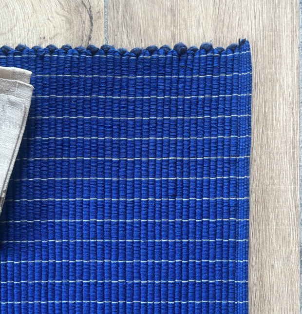 Handwoven Cotton Floor mat Classic Blue