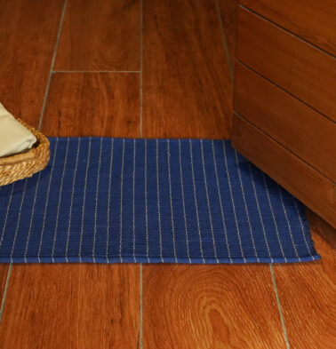 Handwoven Cotton Floor mat Classic Blue