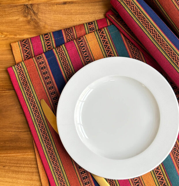 Vertical Vintage Stripes Cotton Table Mats Multi-color - Set of 6