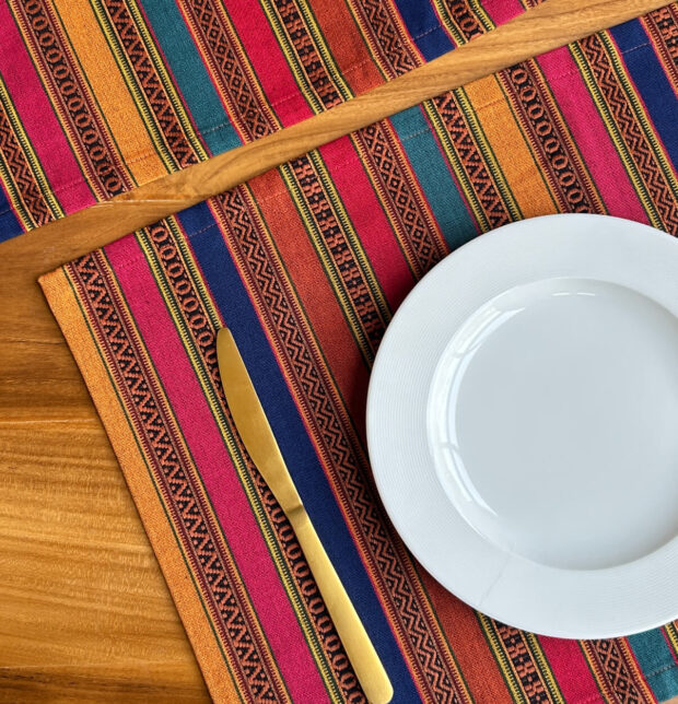 Vertical Vintage Stripes Cotton Table Mats Multi-color - Set of 6
