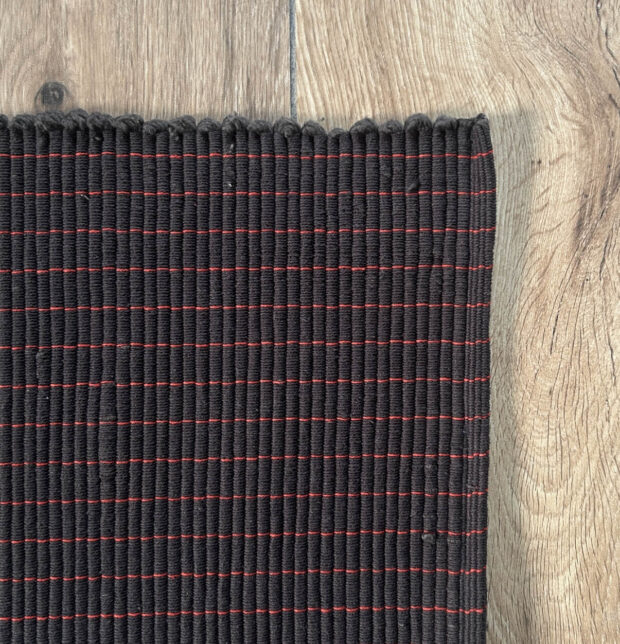 Handwoven Cotton Floor mat Charcoal Black