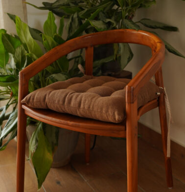 Chambray Cotton Chairpad Bison Brown