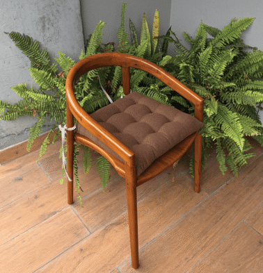 Chambray Cotton Chairpad Bison Brown