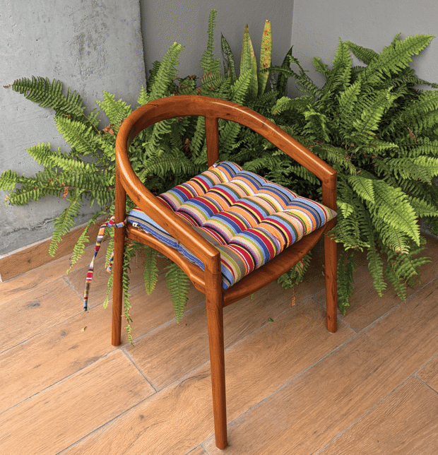 Sunny Stripe Cotton Chairpad Multi Color