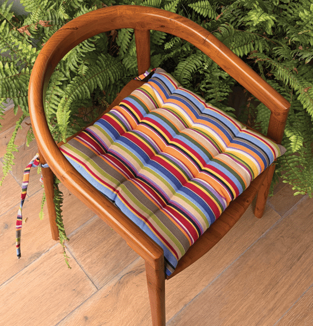 Sunny Stripe Cotton Chairpad Multi Color