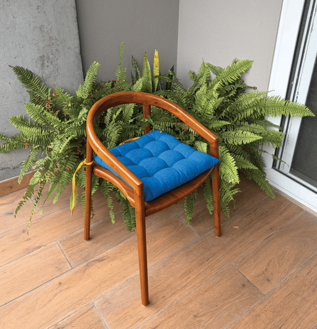 Cotton Chairpad Textura Blue