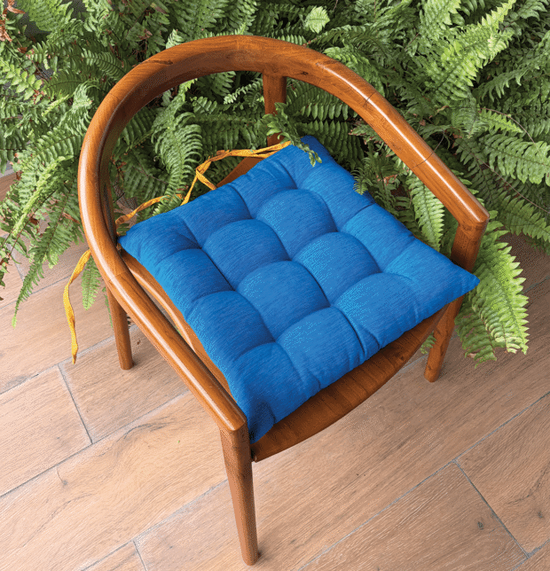 Cotton Chairpad Textura Blue
