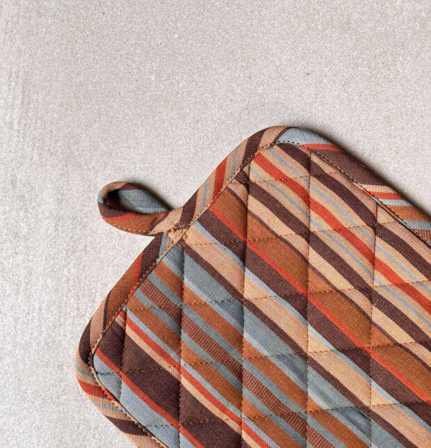 Stripe Cotton Pot Holder Brown