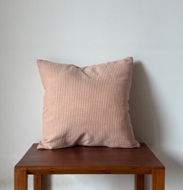 Fine Stripes Cotton Cushion Cover Rust Orange 16″ x 16″