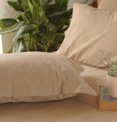 Earthen Hues Cotton Pillow Cover – Warm Sand