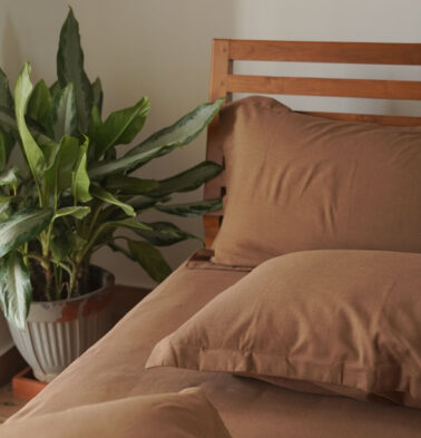 Earthen Hues Cotton Pillow Cover – Tobacco Brown