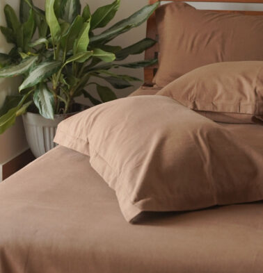 Earthen Hues Cotton Duvet Cover Tobacco Brown