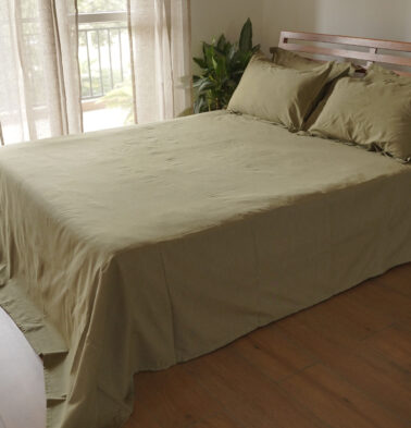Earthen Hues Cotton Fitted Bedsheet – Cedar Green