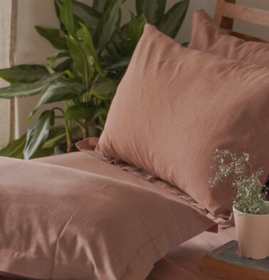 Earthen Hues Cotton Pillow Cover – Rose Dawn