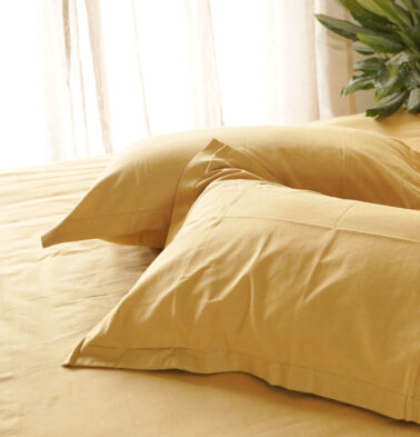 Earthen Hues Cotton Pillow Cover – Buff Yellow