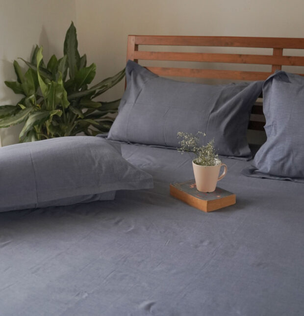 Earthen Hues Cotton Duvet Cover Infinity Blue