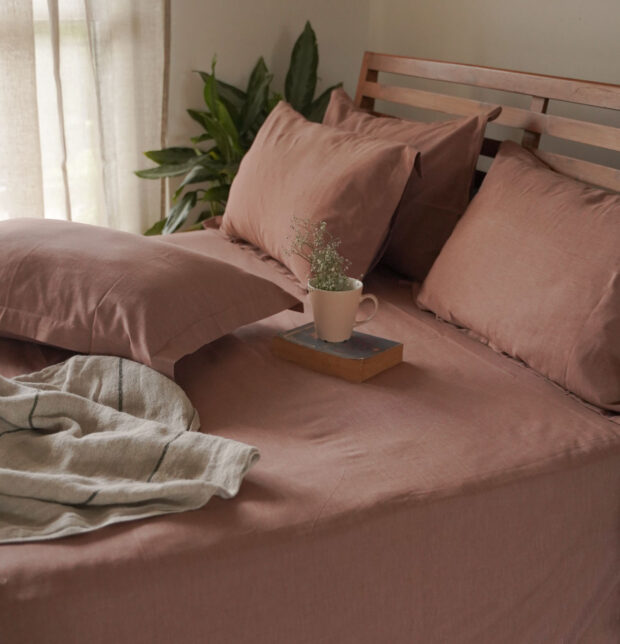 Earthen Hues Cotton Duvet Cover Rose Dawn