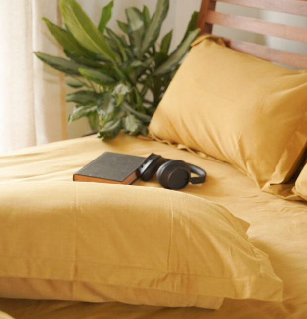 Earthen Hues Cotton Duvet Cover Buff Yellow