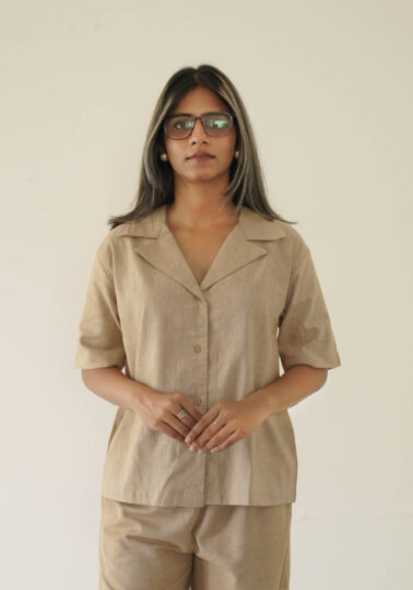 Contour Cotton Resort Shirt for Women – Khaki Beige