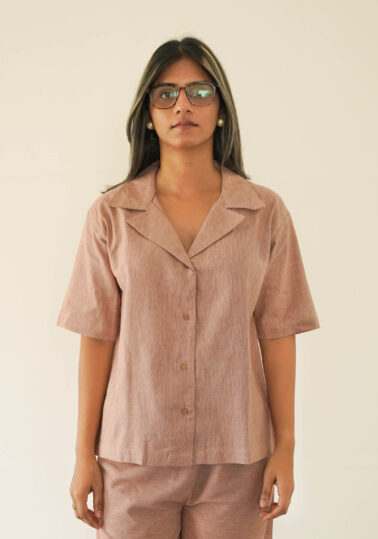 Contour Cotton Resort Shirt for Women – Dusty Pink
