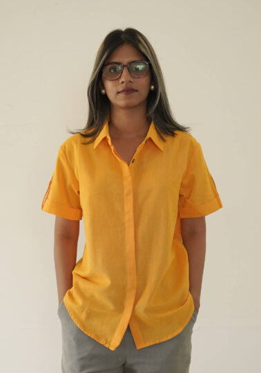 Serein Relaxed Cotton Shirt for Women– Golden Yellow