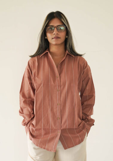 Classic Stripe Cotton Studio Shirt for Women – Pink