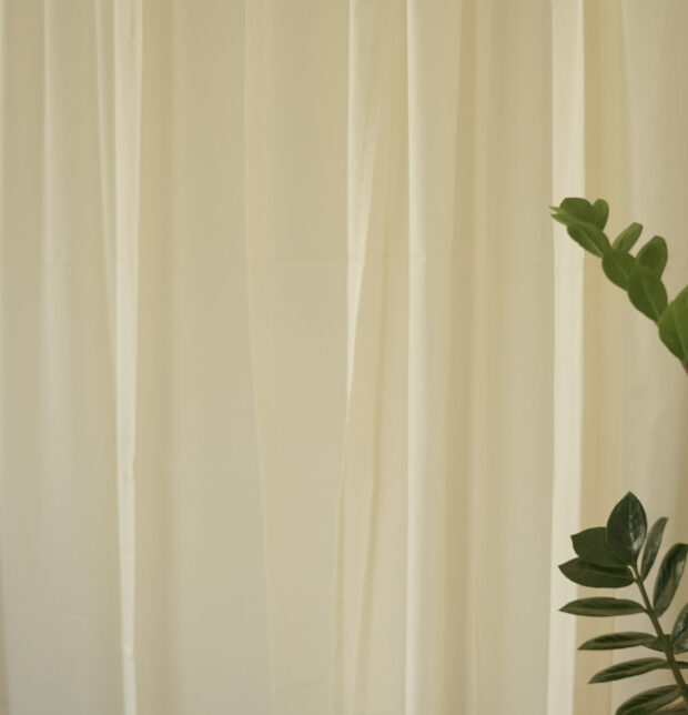 Slub Sheer Cotton Curtain Creamy White