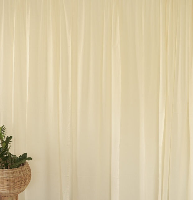 Slub Sheer Cotton Curtain Creamy White