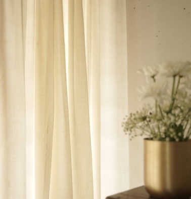 Slub Cotton Sheer Fabric – Creamy White (Cream), 52″ Wide