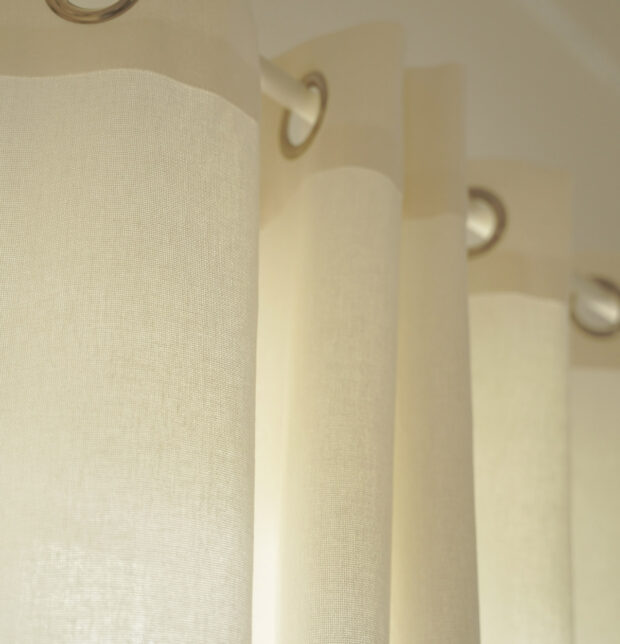 Customizable Curtain, Cotton - Solid - Pearl White