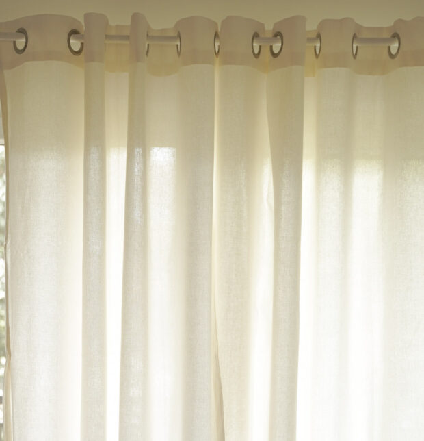 Customizable Curtain, Cotton - Solid - Pearl White