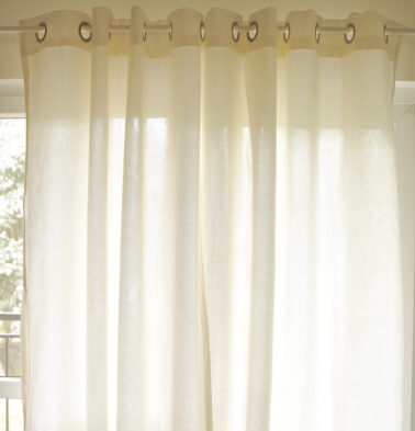 Solid Off White Cotton Curtain – Pearl White