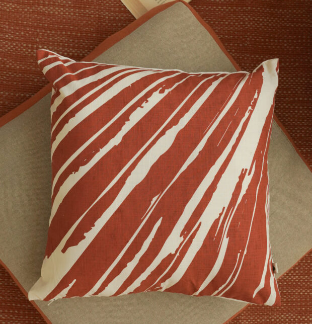 Diagonal Stroke Printed Cotton Cushion Cover 16