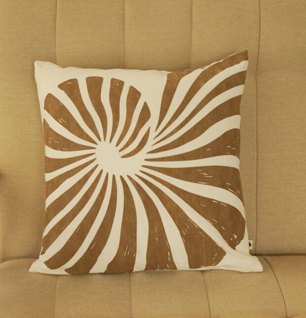 Spiral Shell Printed Cotton Cushion Cover 16