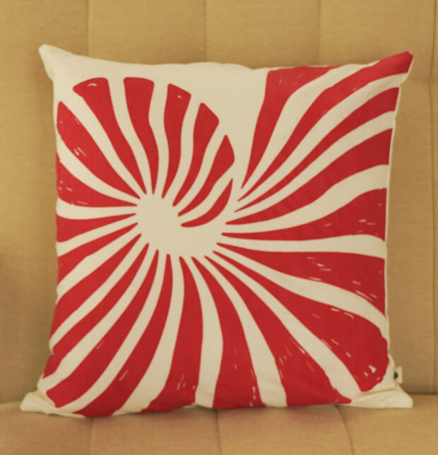Spiral Shell Printed Cotton Cushion Cover 16