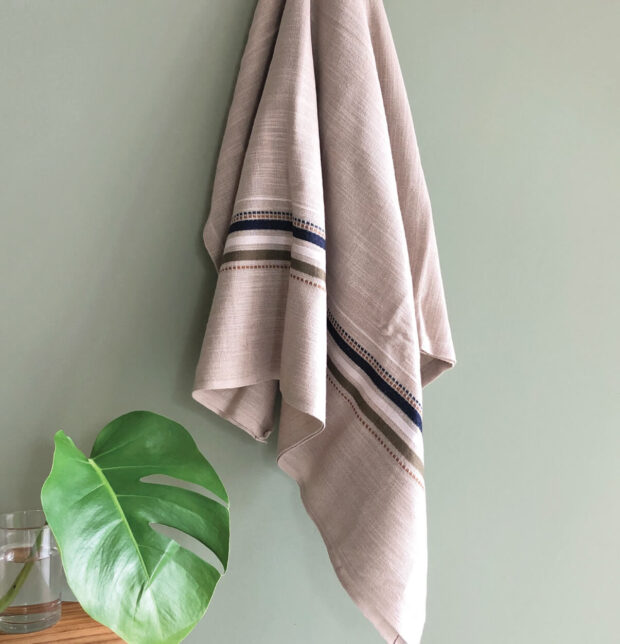 Multicolor with Beige Thorth | Premium Cotton Bath Towel | Combo of 3